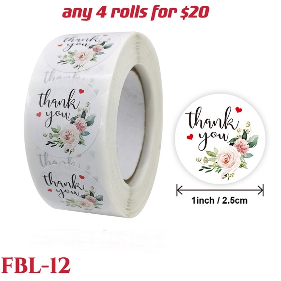 4 rolls of Thank you stickers-#FBL-20 - Picture 7 of 15